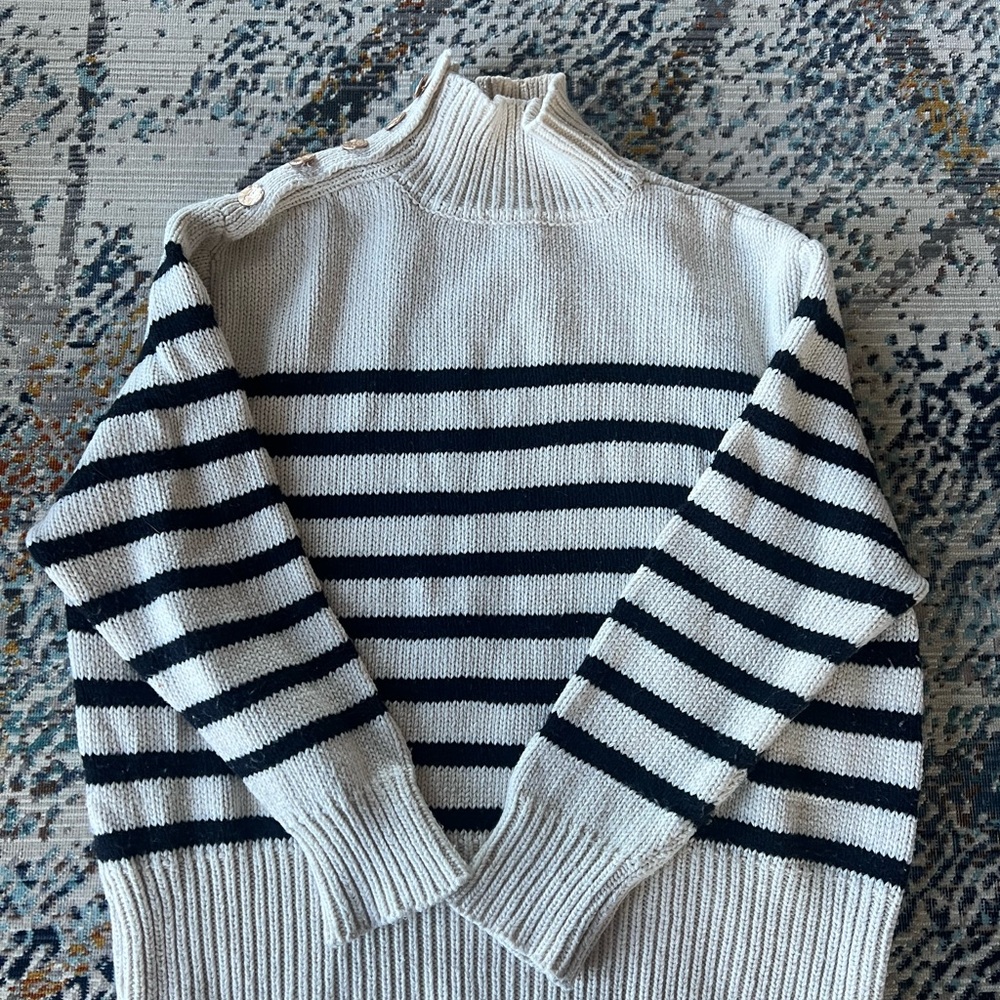 Women’s High Neck Striped Sweater